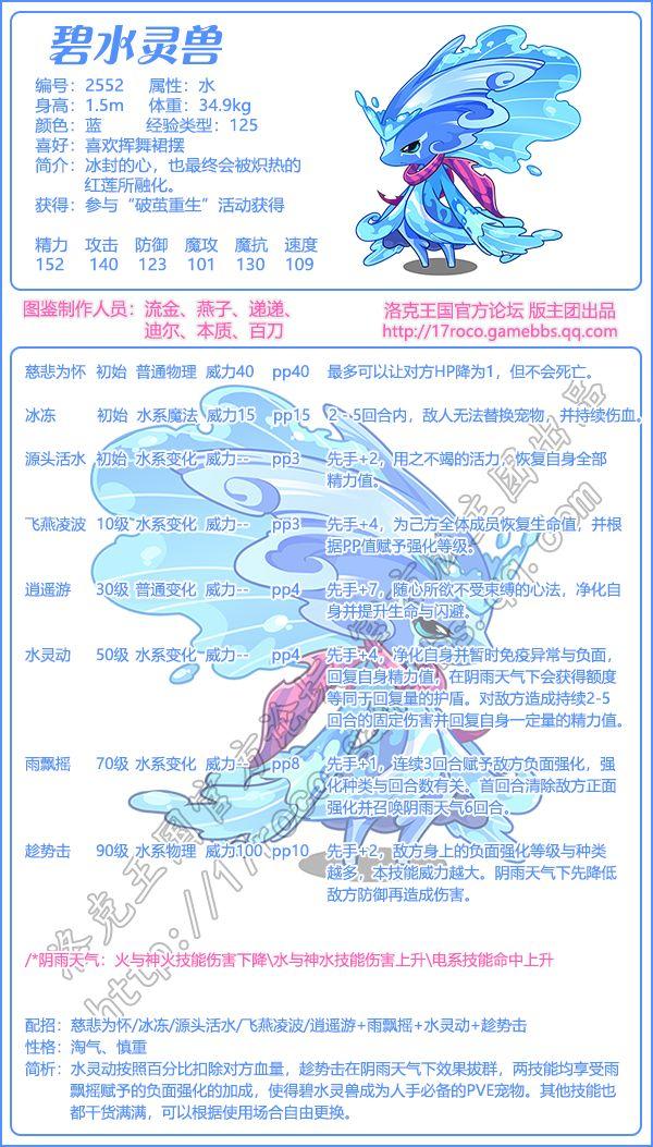 洛克王国水灵兽解析，洛克王国pve必备神宠碧水灵兽宠物推荐